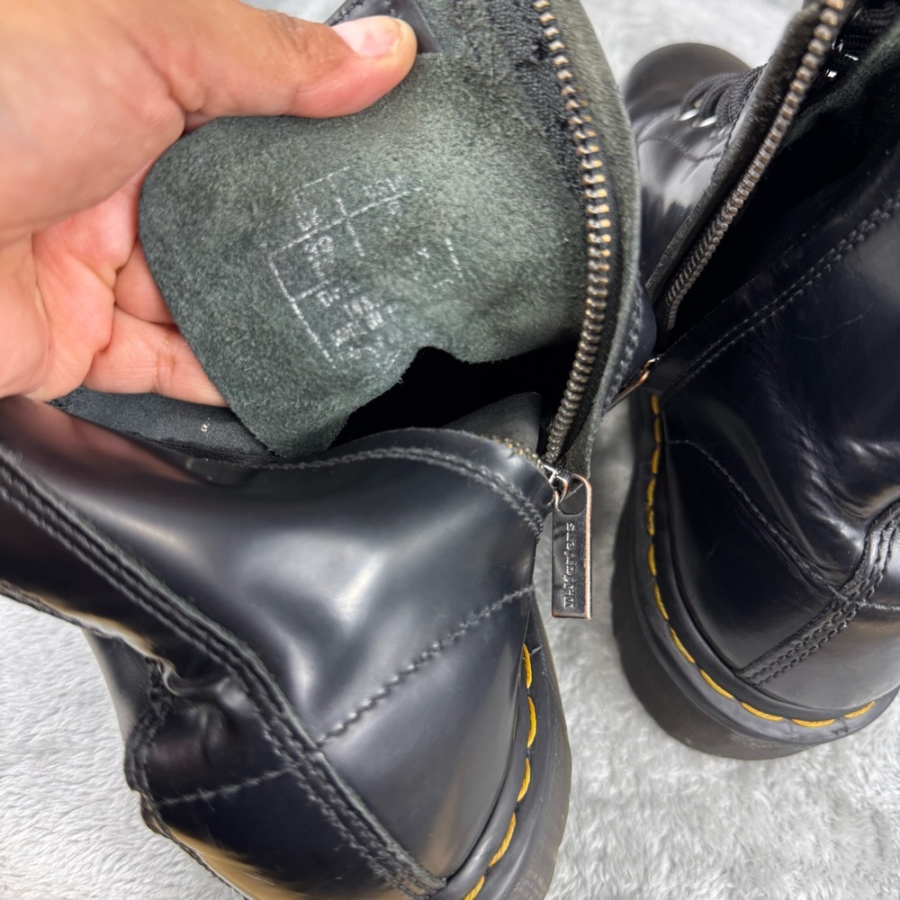 Dr. Martens Black Leather Lace Up/Zip Buckle Ankle Boots Good Condition W Wear - Picture 9 of 15